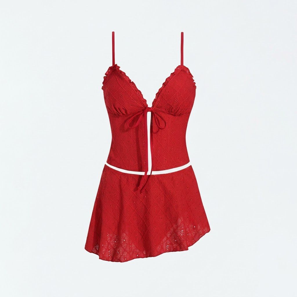 Valencia Eyelet Skirted Swim Set