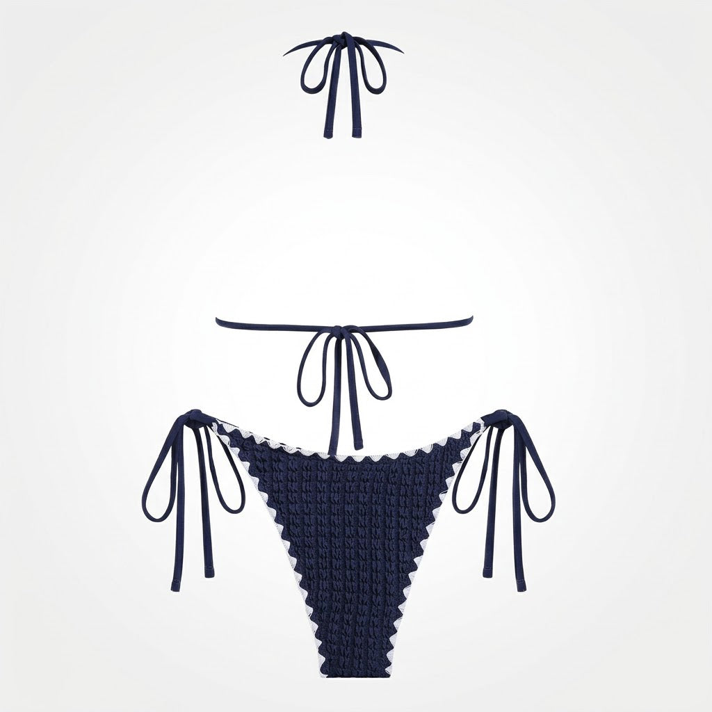 The Amalfi Smocked Contrast Bikini Set