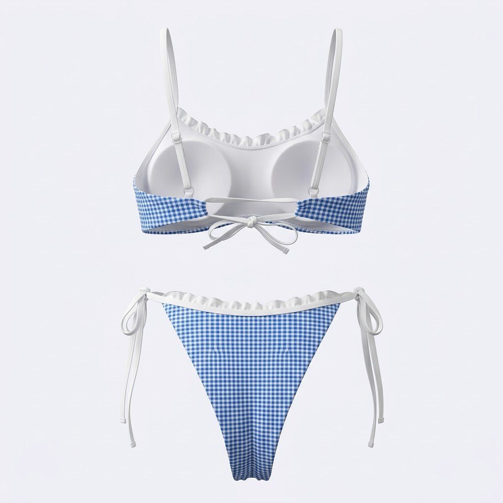 Provence Gingham Ruffle Bikini Set