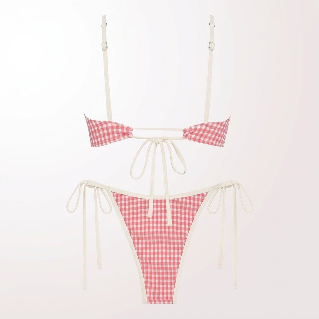 Provence Gingham Ruffle Bikini Set